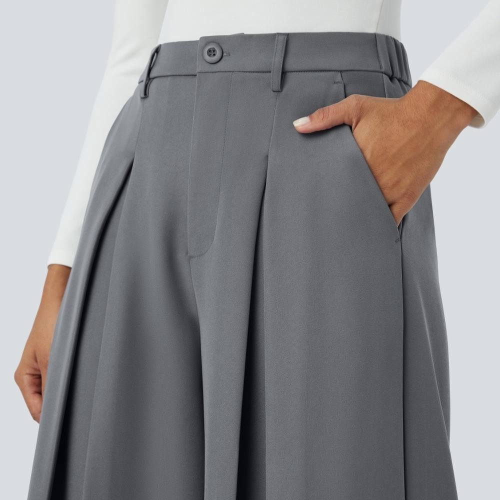 NWT HALARA High Waisted Side Pocket Wide Leg Culottes (Size: XS) - Picture 4 of 10